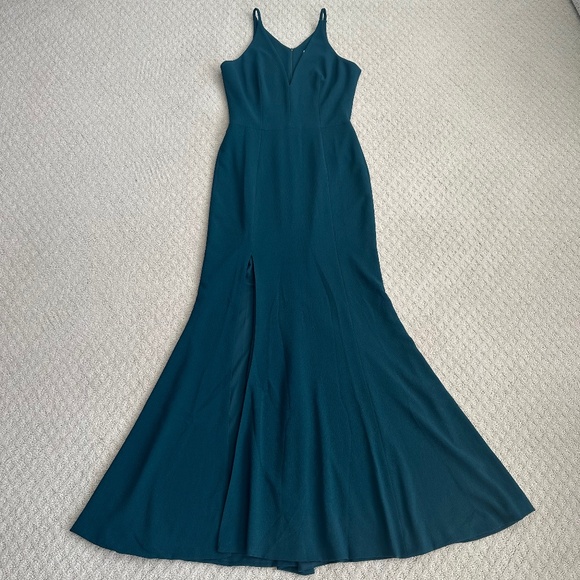 Dress The Population Iris Sleeveless Mermaid Gown New Pine L Holidays Formal - Picture 4 of 15